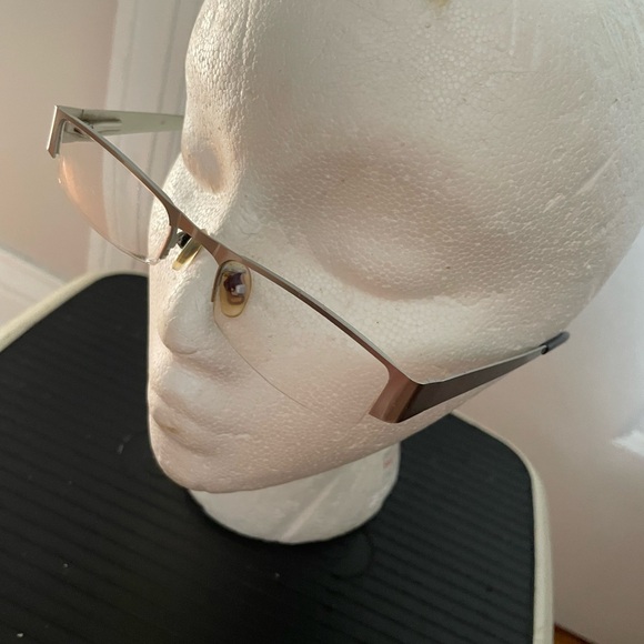 RJ Vintage Titanium Light weight half Rim frame Rectangle gunmetal pewter unisex - Picture 3 of 8